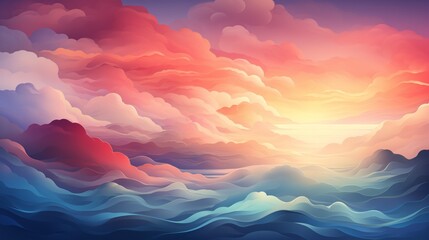 Wall Mural - Illustrative Clouds created with Generative AI Technology, ai, generative