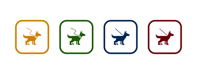 dog leashed icon vector illustration. dog leashed icon in different color design.