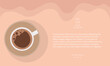 Web banner. Hand drawn illustration of Coffee.