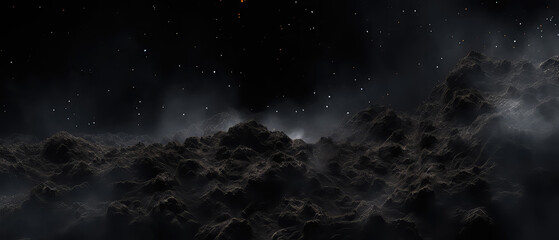 Canvas Print - Mysterious space terrain with stars and mist