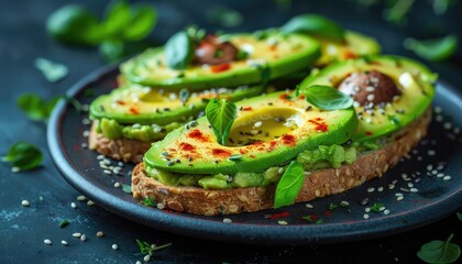 Wall Mural - Avocado Obsession,Celebrate the popularity of avocados with images showcasing their versatility in dishes like avocado toast, salads, and smoothie bowls