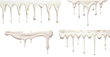 Fototapeta  - Set of milk or cream dripping, cut out
