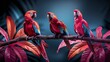 Exotic bird paradise in a tropical rainforest, vibrant, wildlife photography, avian diversity
