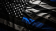 © Paul Peery - Draped Thin Blue Line American Flag with Black Background