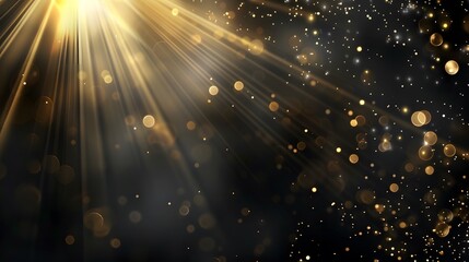 Poster - Black luxury background with golden line elements 