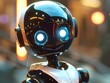 Cute Smilis robot, good-natured robot , welcome robot 