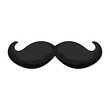 Gentleman black mustache mask. Swirl fun curly hair with curved shape in classic retro style for disguise and vector party