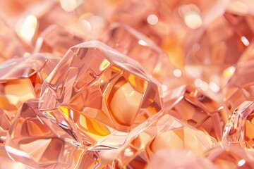 Poster - Close up shot of a bunch of crystal cubes, ideal for various designs