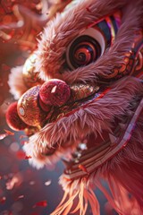 Poster - A close up of a dragon head with feathers, suitable for fantasy themes