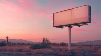 Aufkleber - An abandoned billboard in the desert, suitable for advertising concepts