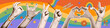 Pride Month collage elements set. Vintage halftone hands holding flag and showing different gestures. Paper Collage with torn out elements for decoration of LGBT events. Vector eps10