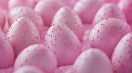 Poster - Close up of white and pink eggs, perfect for Easter designs