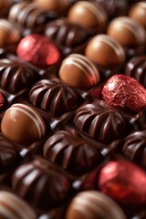 Poster - Close up of a bunch of chocolates, perfect for food and dessert concepts