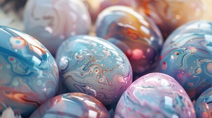 Aufkleber - Colorful painted eggs close-up, perfect for Easter themes