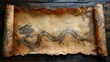 © Антон Сальников - The ornamental dragons on this old paper scroll are an illustration.
