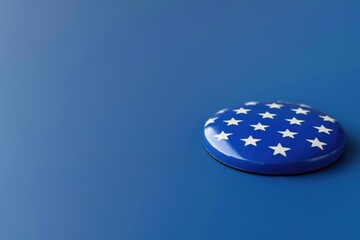 Aufkleber - Blue button with white stars design, suitable for various creative projects