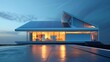 futuristic generic smart home with solar panels rooftop system for renewable energy concepts