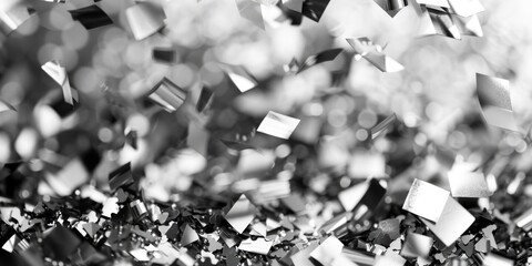 Aufkleber - A monochrome image of scattered confetti, suitable for various festive occasions