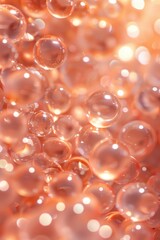 Poster - A bunch of bubbles floating on top of each other. Ideal for use in science or relaxation-themed designs
