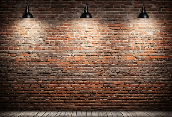 Aufkleber - Old brick wall with spot light