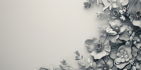 Poster - Simple black and white image of a flower arrangement, suitable for various design projects
