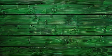Poster - Detailed view of a green wooden wall, suitable for backgrounds