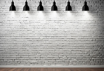 Aufkleber - White brick wall with spot light
