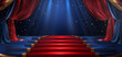 Red and blue magic stage isolation background, Illustration