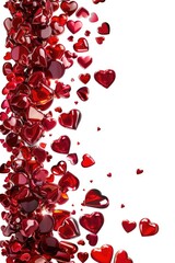 Poster - Red hearts falling from the sky, perfect for romantic concepts
