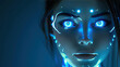 Woman With Glowing Blue Eyes in a Futuristic Avatar