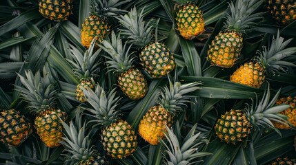 Poster - Backgrounds with pineapple fruits