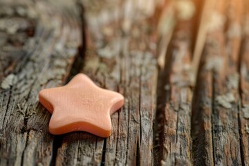 Poster - A star shaped cookie on a rustic wooden table, perfect for food and holiday themed projects