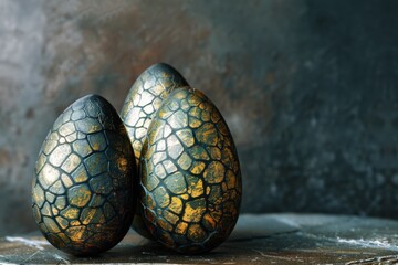 Poster - Simple image of two eggs on a table, suitable for cooking or food-related projects
