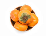 Fototapeta Tulipany - Slice persimmon isolated on white background
