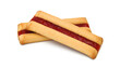 Cookies with jam closeup isolated on a white