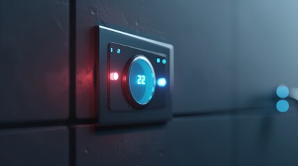 Aufkleber - 3D illustration showing the control panel of a smart home system.