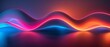 Dynamic neon light display with waves of blue and pink on a dark background.