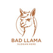 LLama head, animal and wild life logo vector illustration