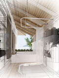 Fototapeta Desenie - 3d rendering  of interior bedroom
