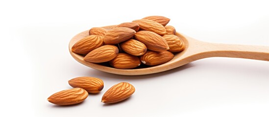 Poster - Wooden spoon holding almonds