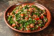 Traditional Arabic tabbouleh salad plate