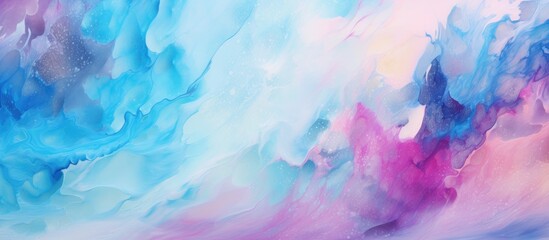Aufkleber - Blue and pink fluid art