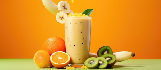Wall Mural - Smoothie and banana on the table