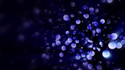 Wall Mural - animation of balls moving in a circle. Background. blue on a black background
