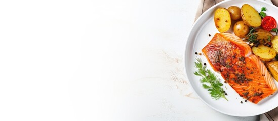 Poster - Plate of Salmon and Potatoes