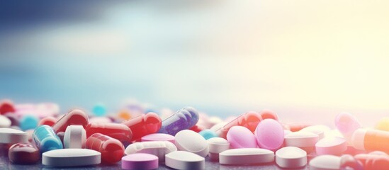 Poster - Assorted pills on a surface