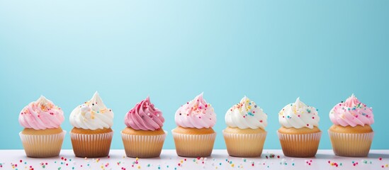 Poster - Row of cupcakes with assorted frosting