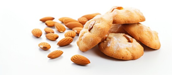 Poster - Almond cookies on white backdrop