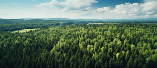 Aufkleber - Aerial view of siberian forest in summer