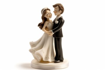 Wedding cake topper isolated on white